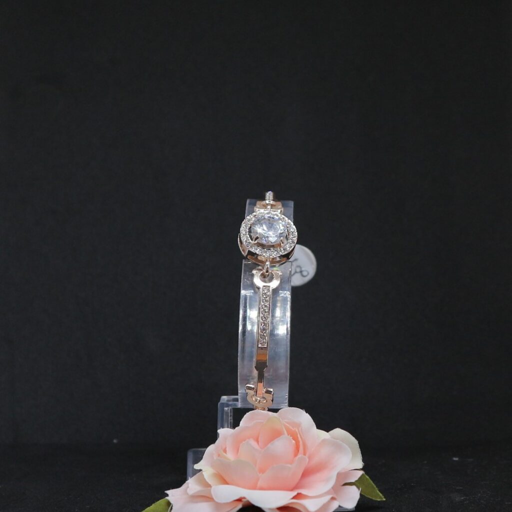 rosé gouden armband grote strass